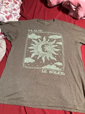 Persaya Brown Tee with White Logo Print